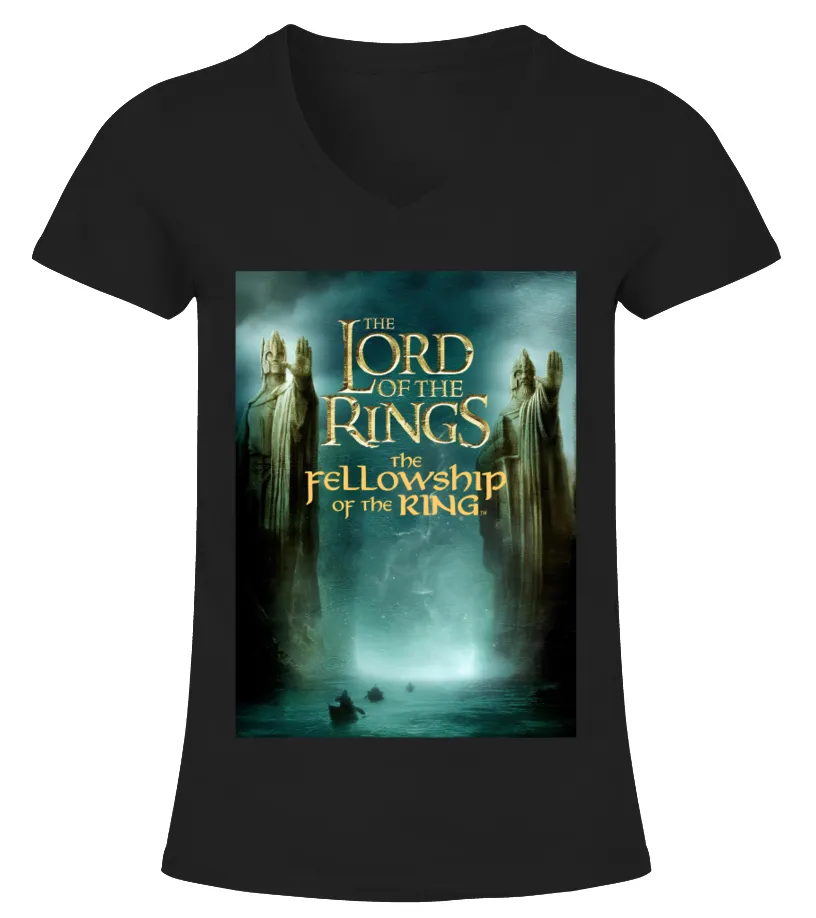 002 The Lord of the Rings The Fellowship of the Ring 2001 BK Camiseta cuello pico Mujer
