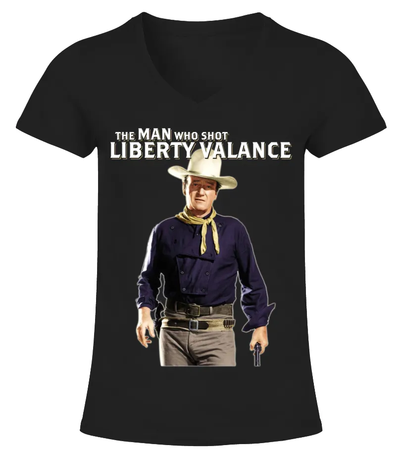 005. The Man Who Shot Liberty Valance BK Camiseta cuello pico Mujer