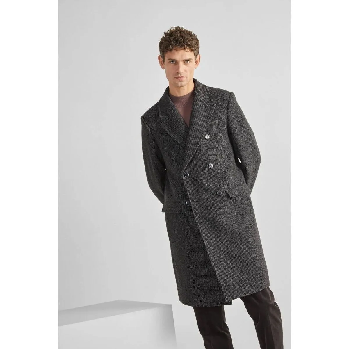 16089380 ARCHIVE DB WOOL COATDARK GREY