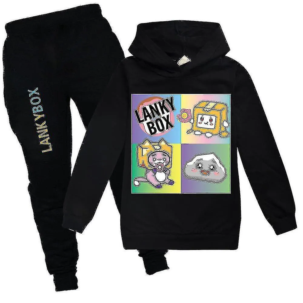 512 AñOS NIñOS NIñOS NIñAS LANKYBOX SUDADERAS CON CAPUCHA + PANTALONES TRAJES DE CHáNDAL CONJUNTOS GIFTS_W