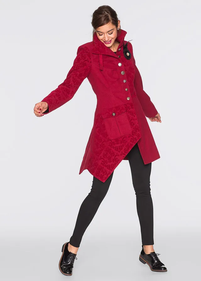 Abrigo de invierno adamascado Rojo
