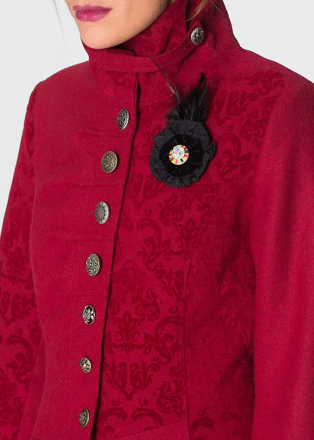 Abrigo de invierno adamascado Rojo