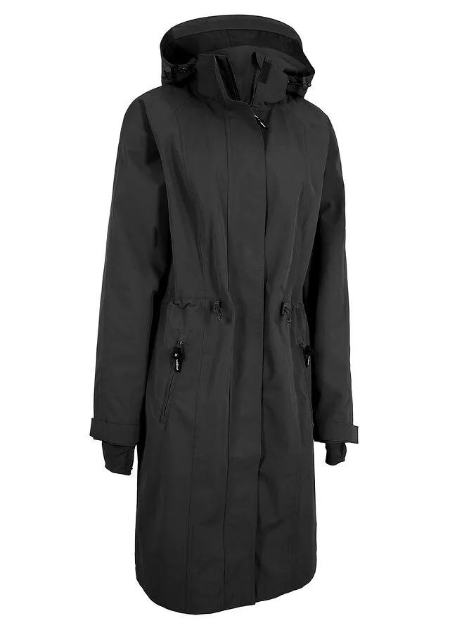 Abrigo de lluvia, impermeable Negro