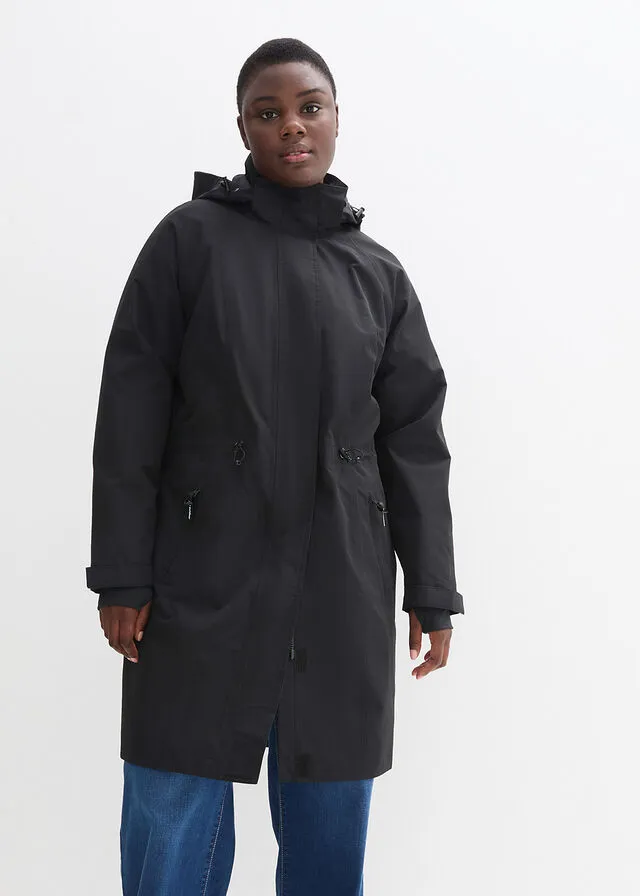 Abrigo de lluvia, impermeable Negro