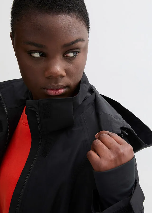 Abrigo de lluvia, impermeable Negro