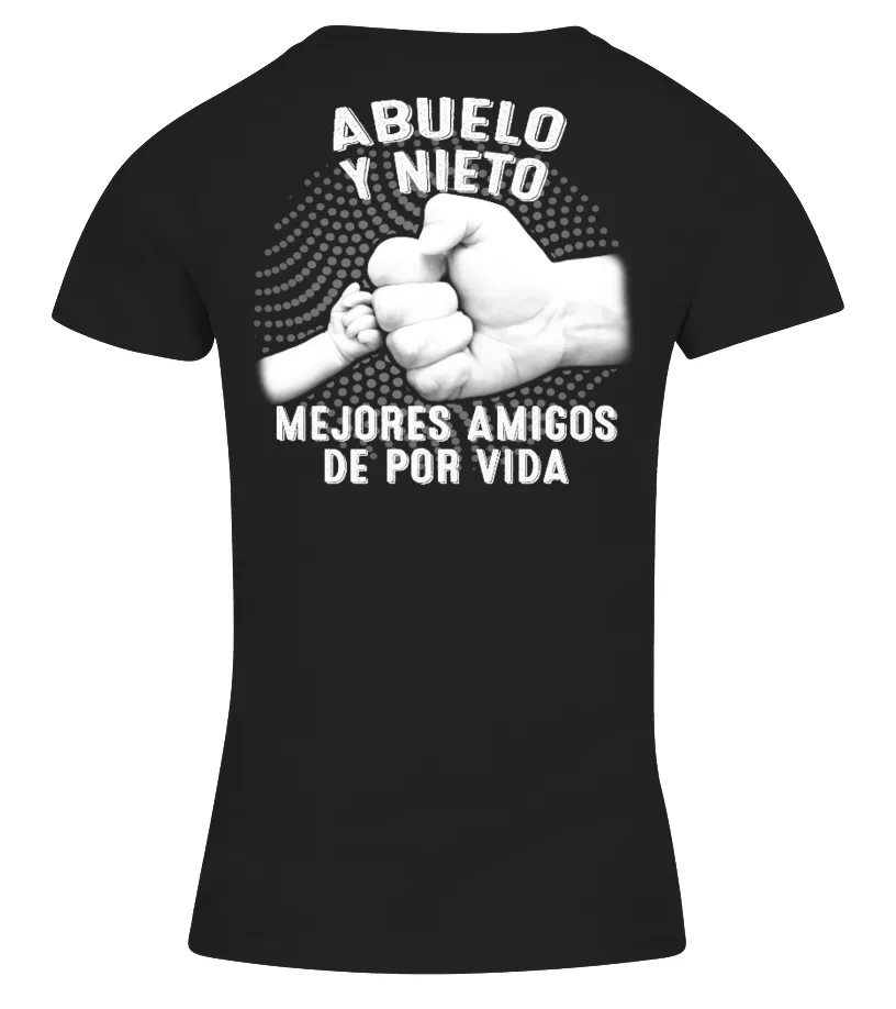 Abuelo y nieto mejores amigos de por vida Camiseta cuello pico Mujer