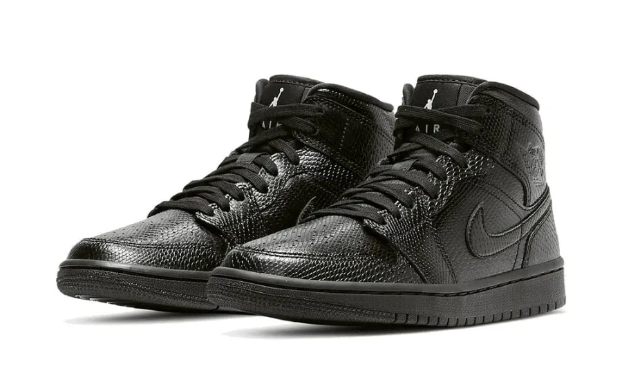 Air Jordan 1 Mid Black Snakeskin (W)