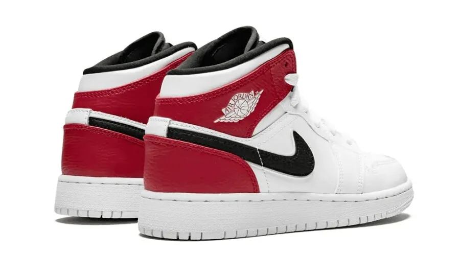 Air Jordan 1 Mid White Black Gym Red (GS)