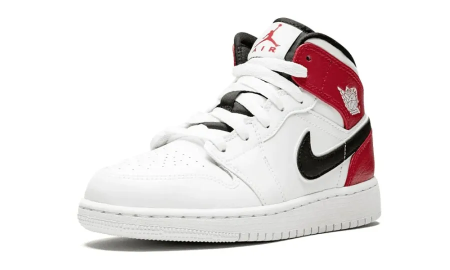 Air Jordan 1 Mid White Black Gym Red (GS)