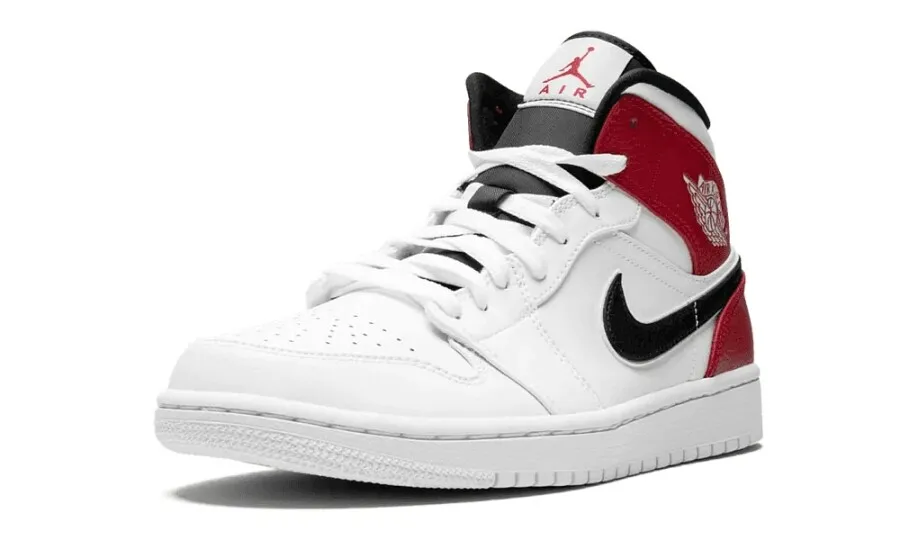 Air Jordan 1 Mid White Black Gym Red