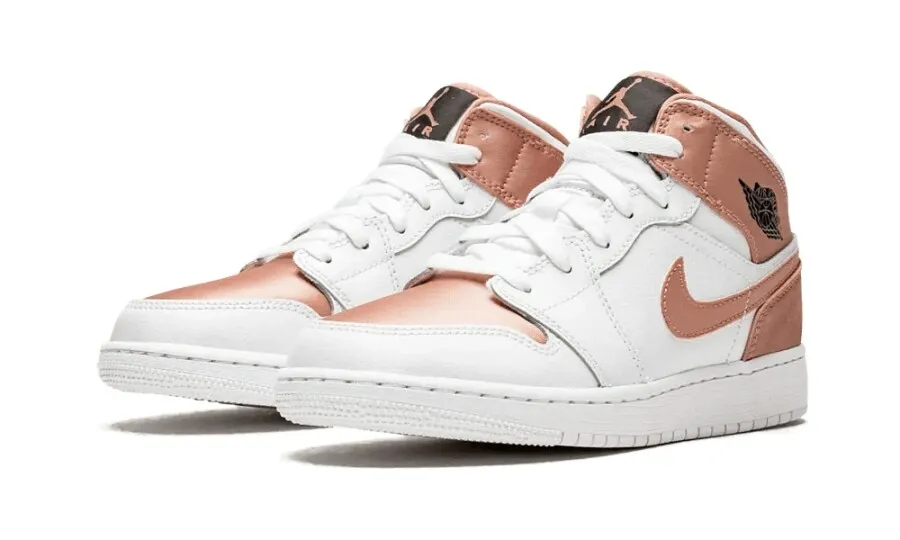 Air Jordan 1 Mid White Rose Gold (GS)