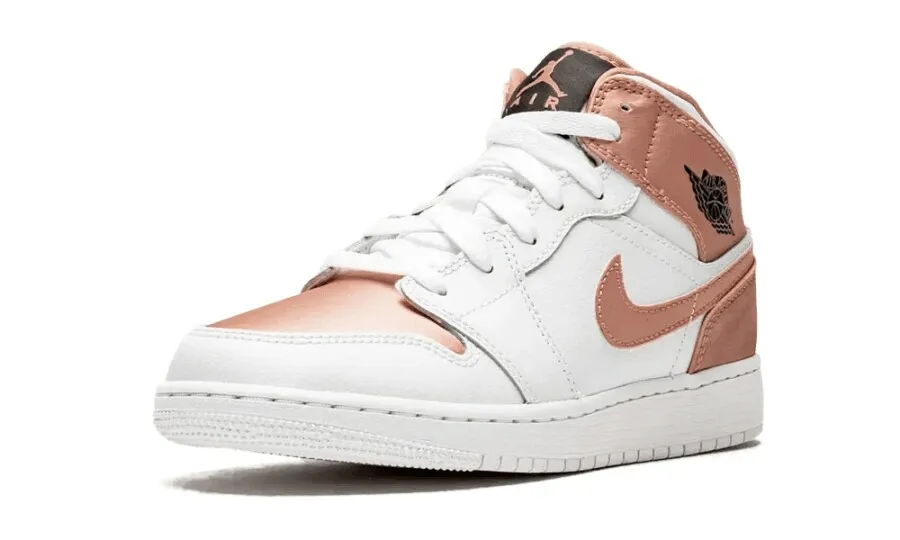 Air Jordan 1 Mid White Rose Gold (GS)