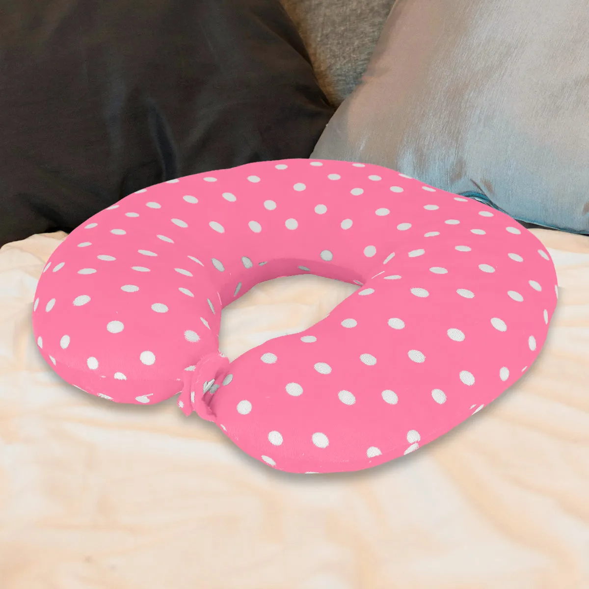 Almohada de Viaje para Cuello con Diseo de Bolitas