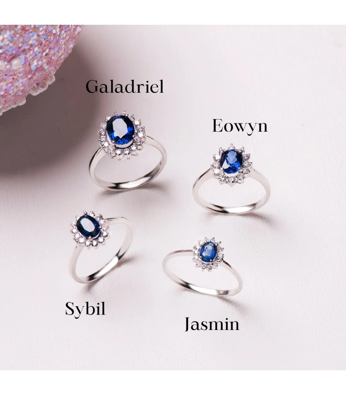 Bague Jasmin 0.14 Ct. 18 K Saphir 0.62 Ct.