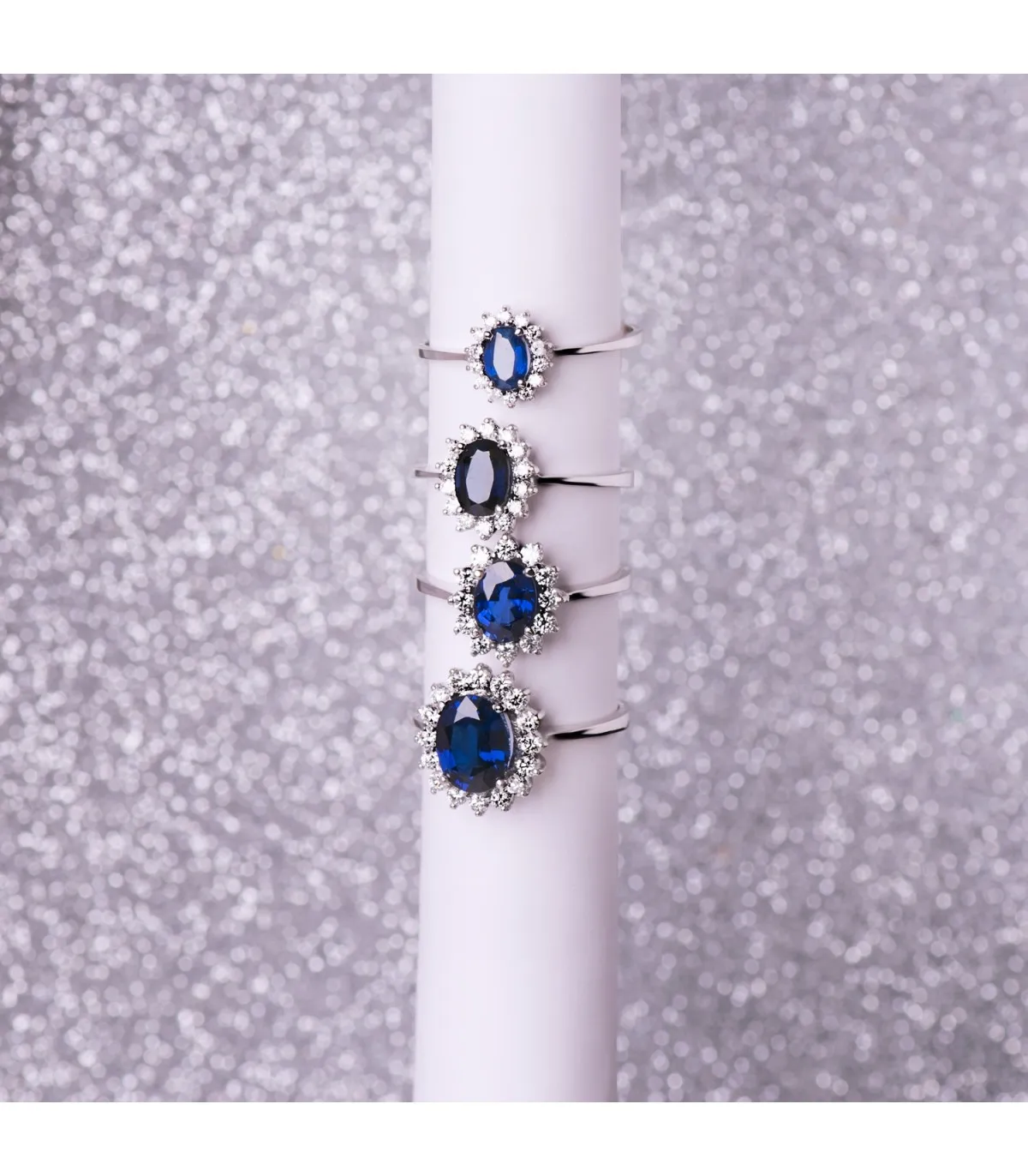 Bague Jasmin 0.14 Ct. 18 K Saphir 0.62 Ct.