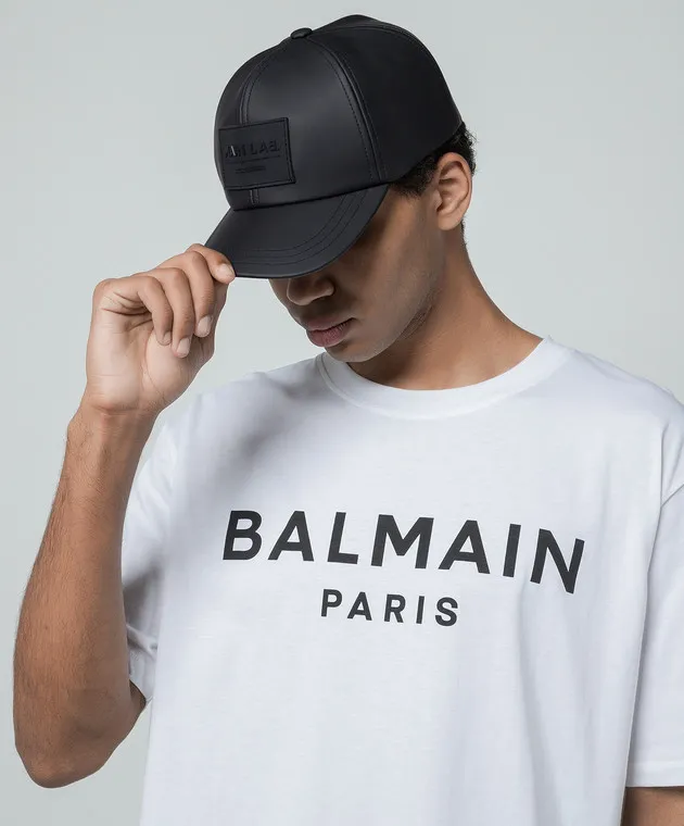 Balmain Black cap with logo patch
