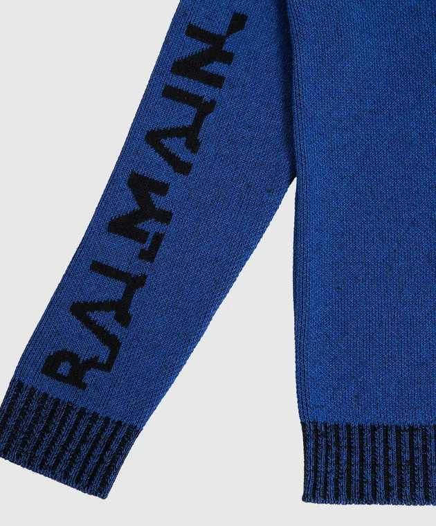 Balmain Children's blue sweater with a logo