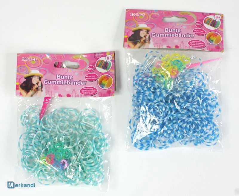 bandas de goma de colores para hacer pulseras