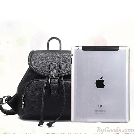 Black White Mini Simple Women College Backpack 
