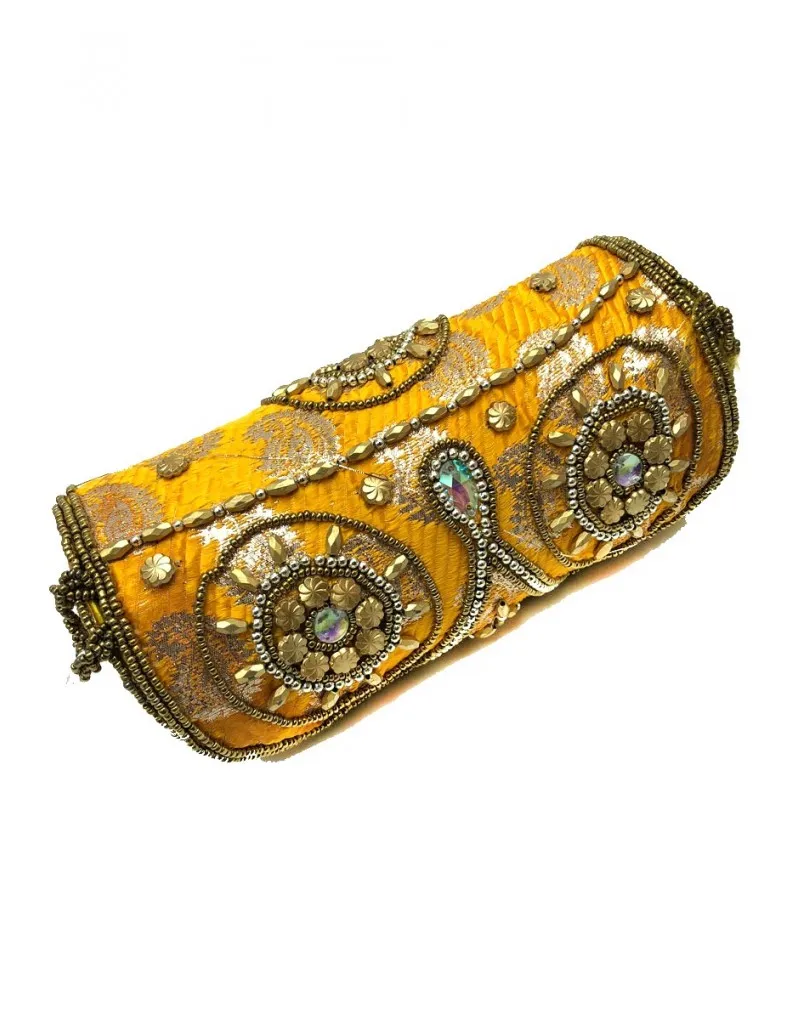 BOLSOS DE FIESTA AMARILLO MOSTAZA PARA BODAS, ORIGINALES BORDADOS