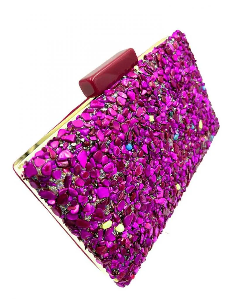 BOLSOS DE FIESTA FUCSIAS BUGAMBILIAS CON PEDRERIA PARA BODAS
