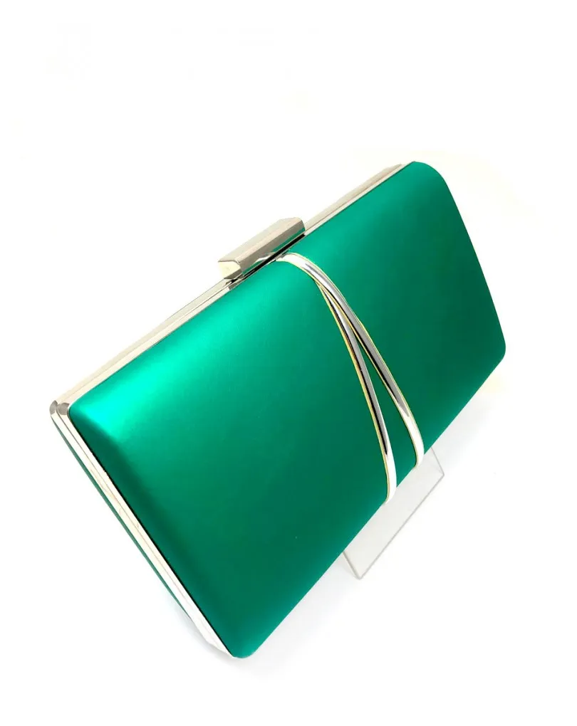 BOLSOS DE FIESTA VERDES CON ORIGINAL DECORACION EN PLATA