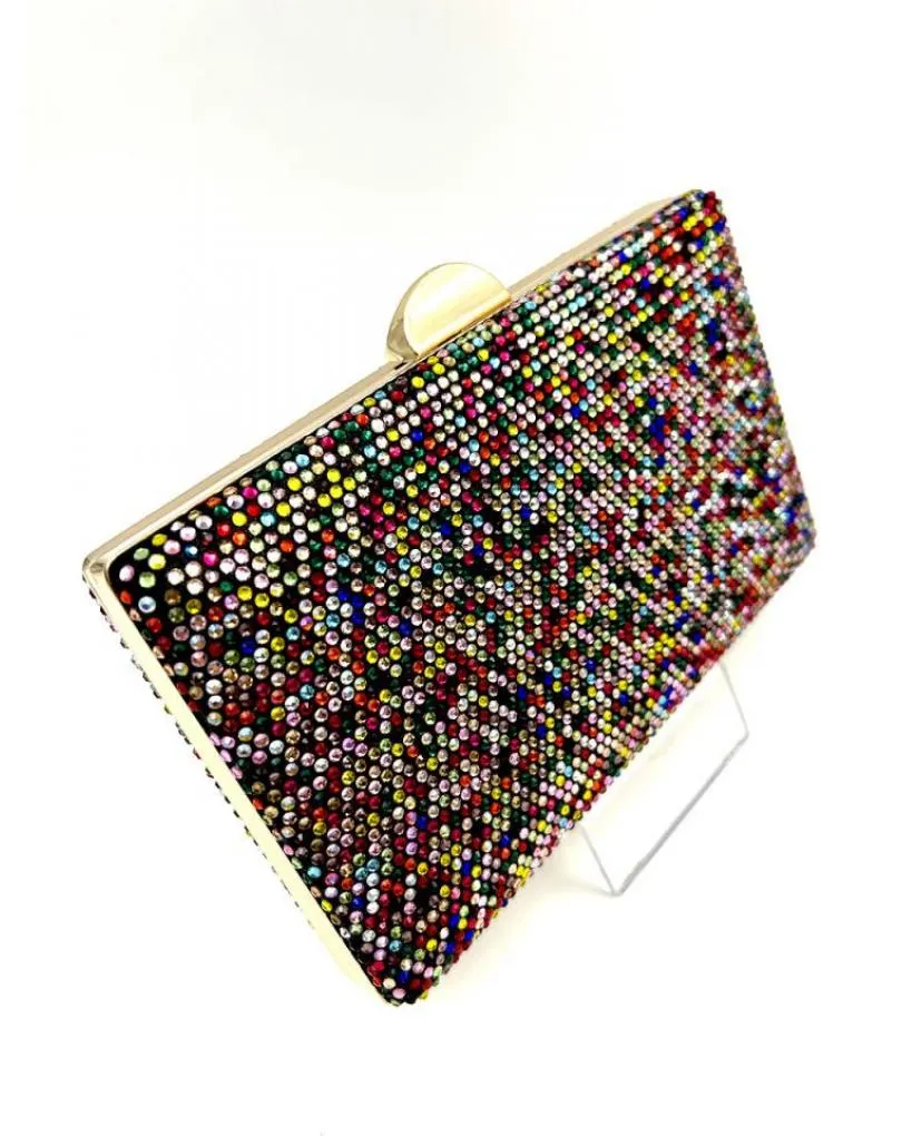 BOLSOS DE INVITADA DE BODA PRECIOSOS CON PEDRERIA MULTICOLOR