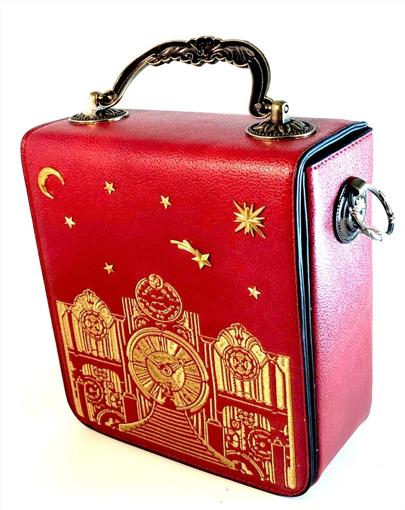 BOLSOS DE MUJER ROJOS DECORADOS CON RELOJ COMPLEMENTOS ONLINE