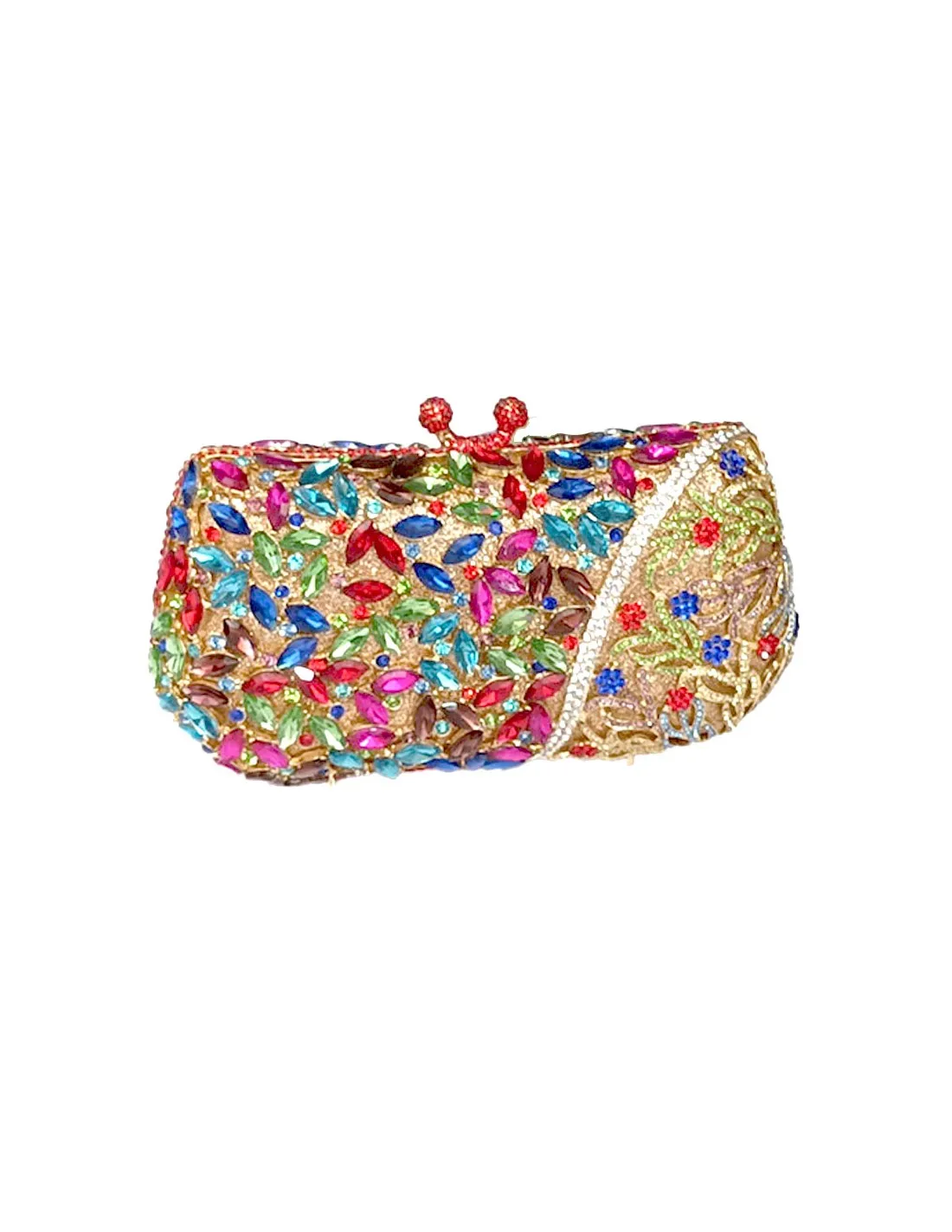 BOLSOS JOYA DE FIESTA DECORADOS CON CRISTAL EN MULTICOLOR
