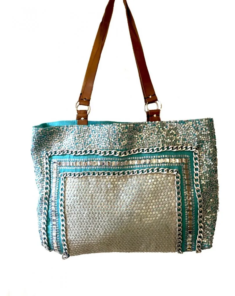 BOLSOS SHOPPING ORIGINALES HECHOS A MANO DE MONEDAS, NEGRO