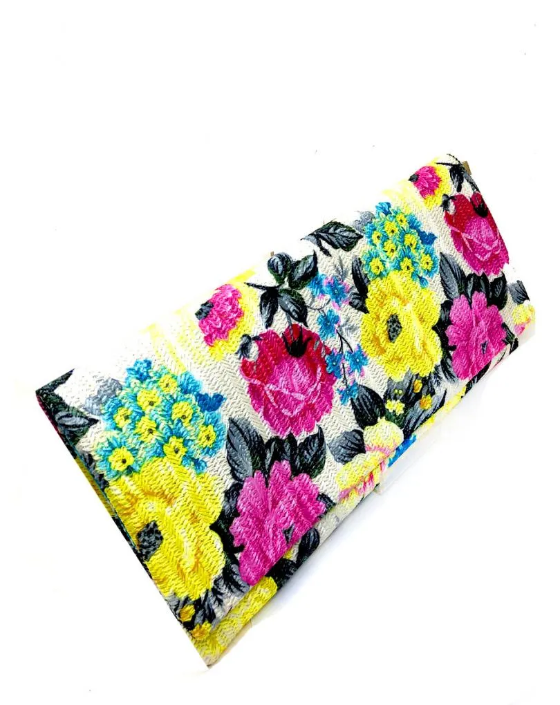 BONITOS BOLSOS Y CARTERAS DE RAFIA CON FLORES AMARILLAS