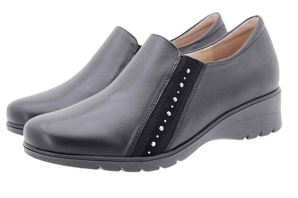 Bootee shoe Black Leather