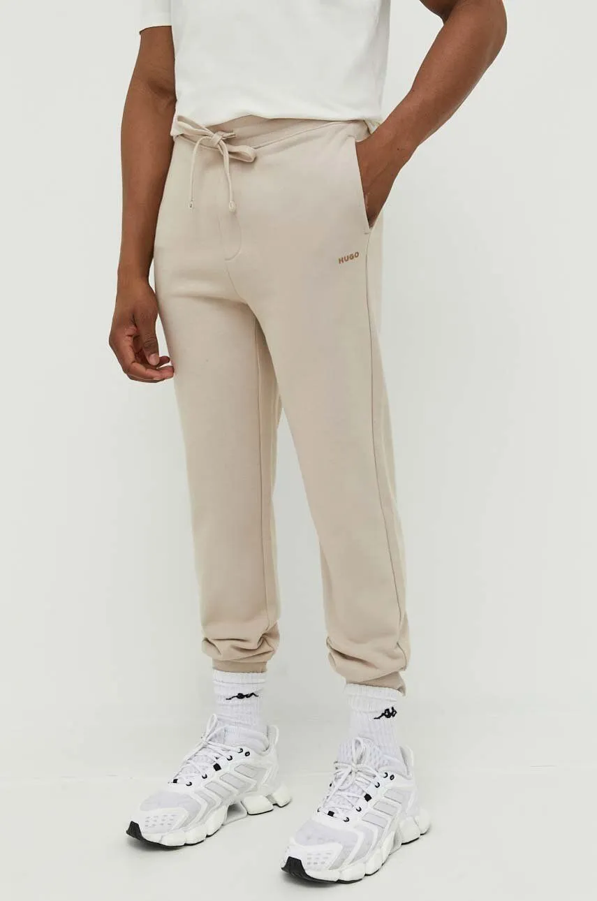 BOSS COTTONTERRY TRACKSUIT BOTTOMS WITH LOGO PRINT