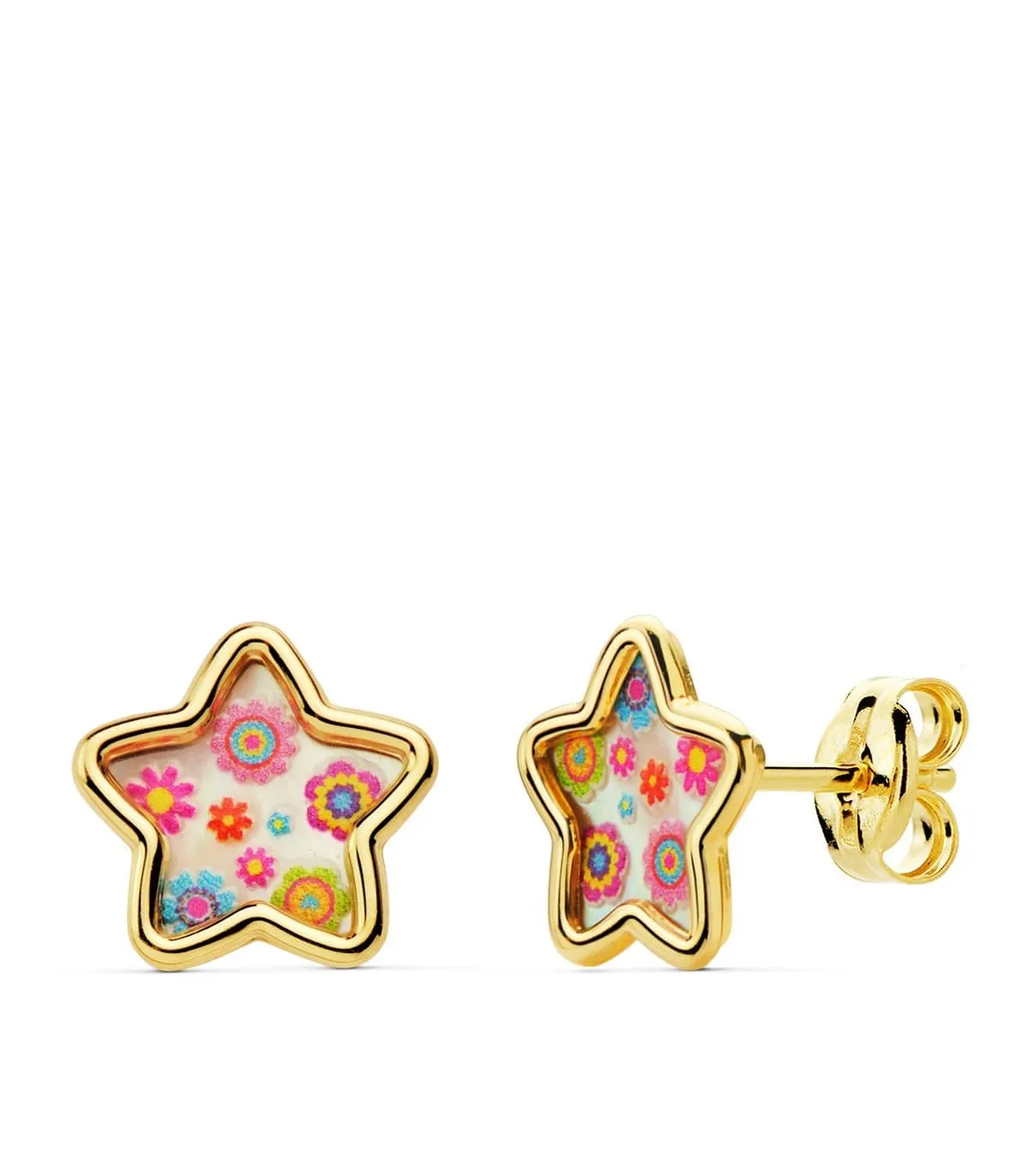 Boucles d'oreilles Fille Aloha Or 18K Étoile 8mm