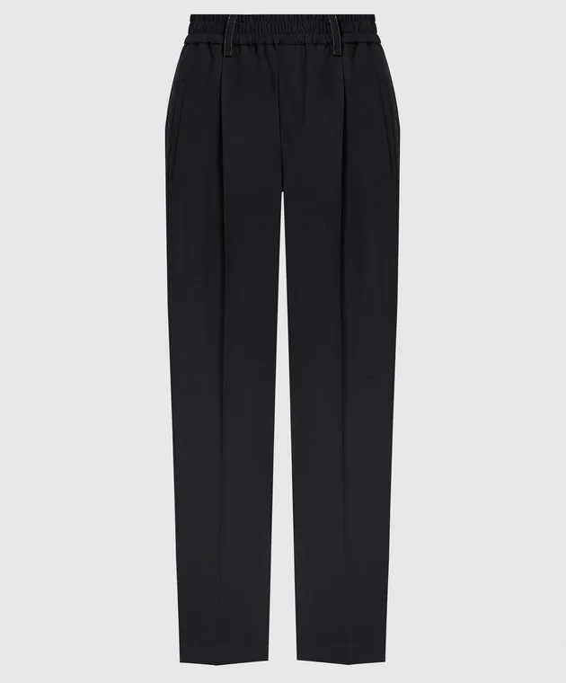 Brunello Cucinelli Gray pants with monil chain