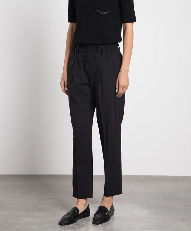 Brunello Cucinelli Gray pants with monil chain