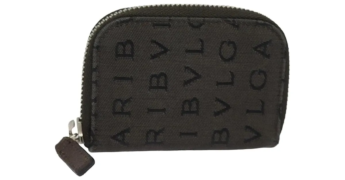 Bulgari Estuche para llaves BVLGARI de lona marrón Auth bs15458 Castaño 