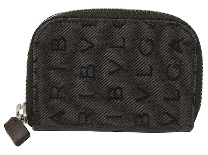 Bulgari Estuche para llaves BVLGARI de lona marrón Auth bs15458 Castaño 