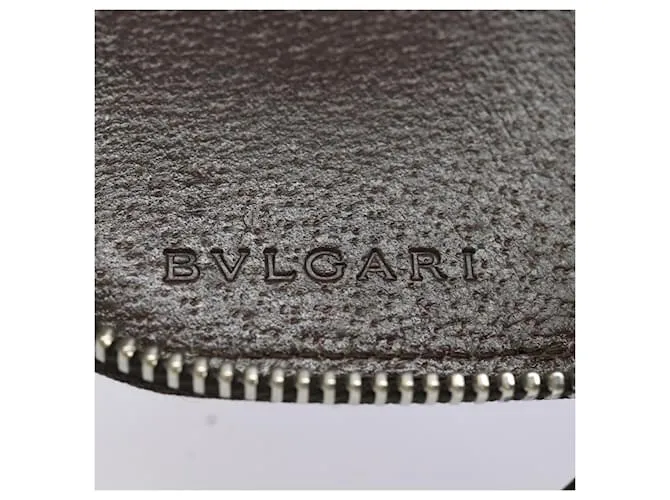 Bulgari Estuche para llaves BVLGARI de lona marrón Auth bs15458 Castaño 