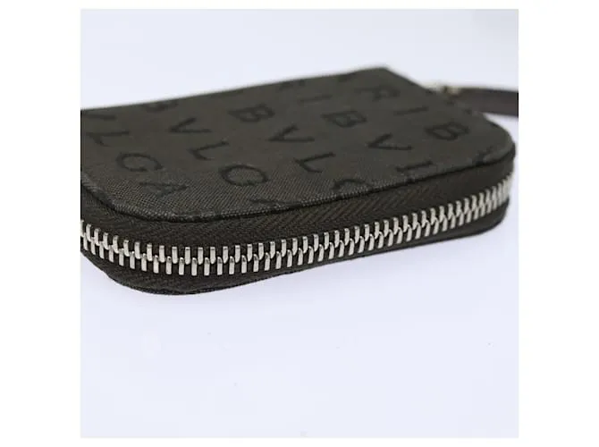 Bulgari Estuche para llaves BVLGARI de lona marrón Auth bs15458 Castaño 
