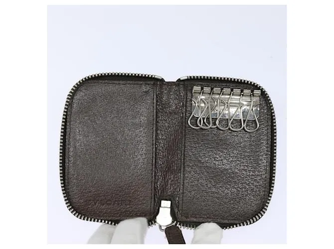 Bulgari Estuche para llaves BVLGARI de lona marrón Auth bs15458 Castaño 