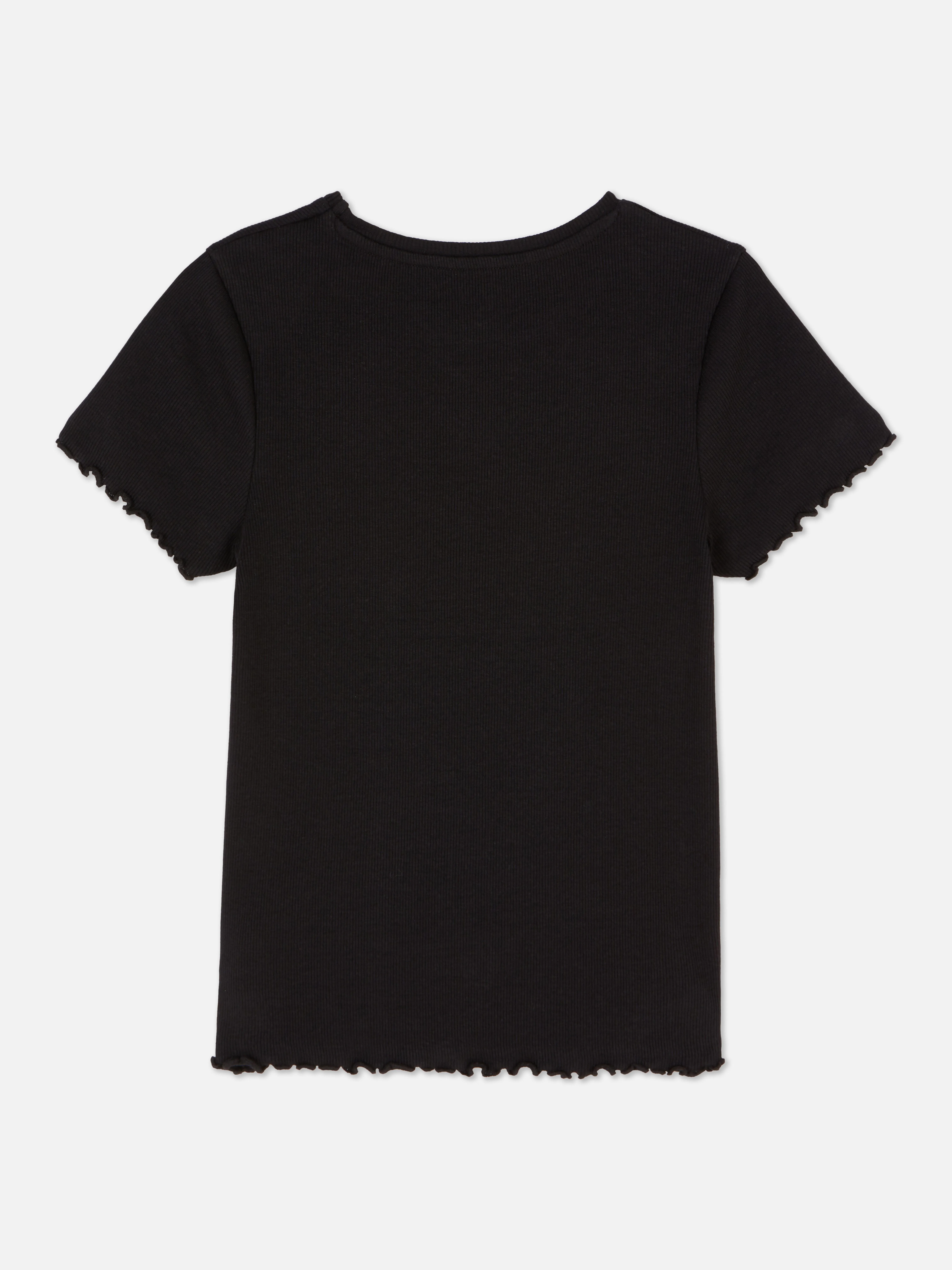 Camiseta acanalada con ribetes ondulados