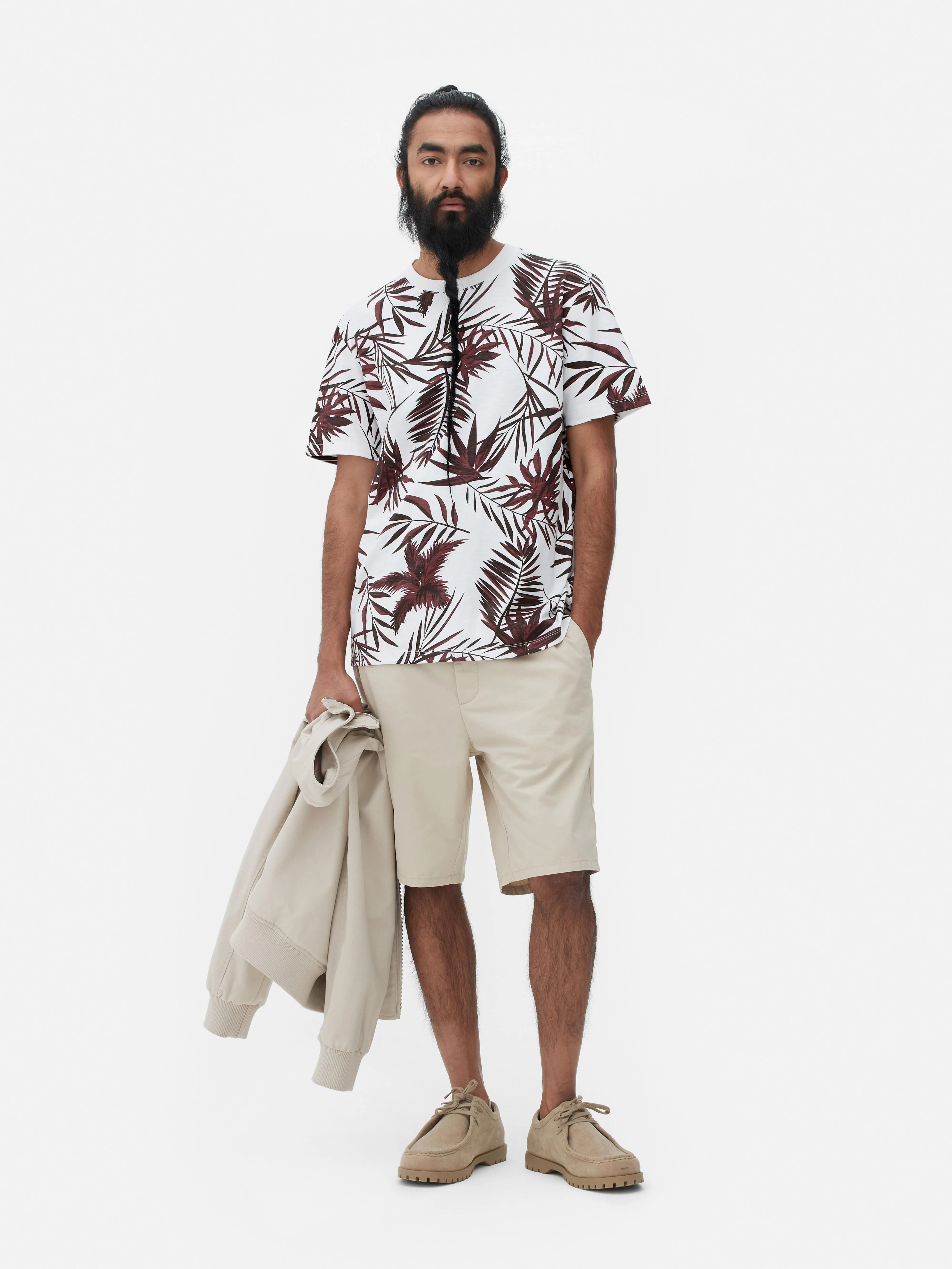 Camiseta con estampado botánico
