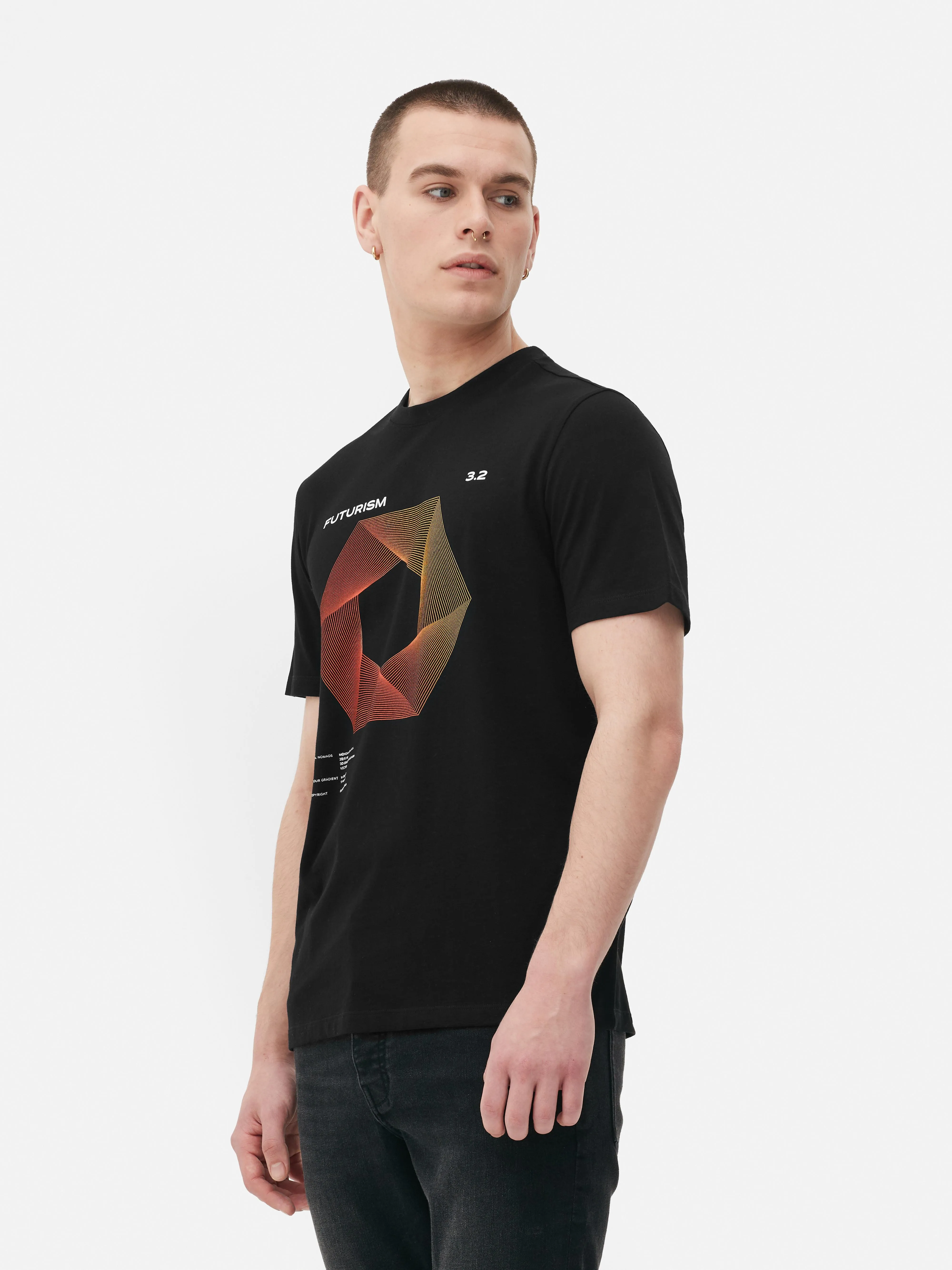 Camiseta con estampado futurista