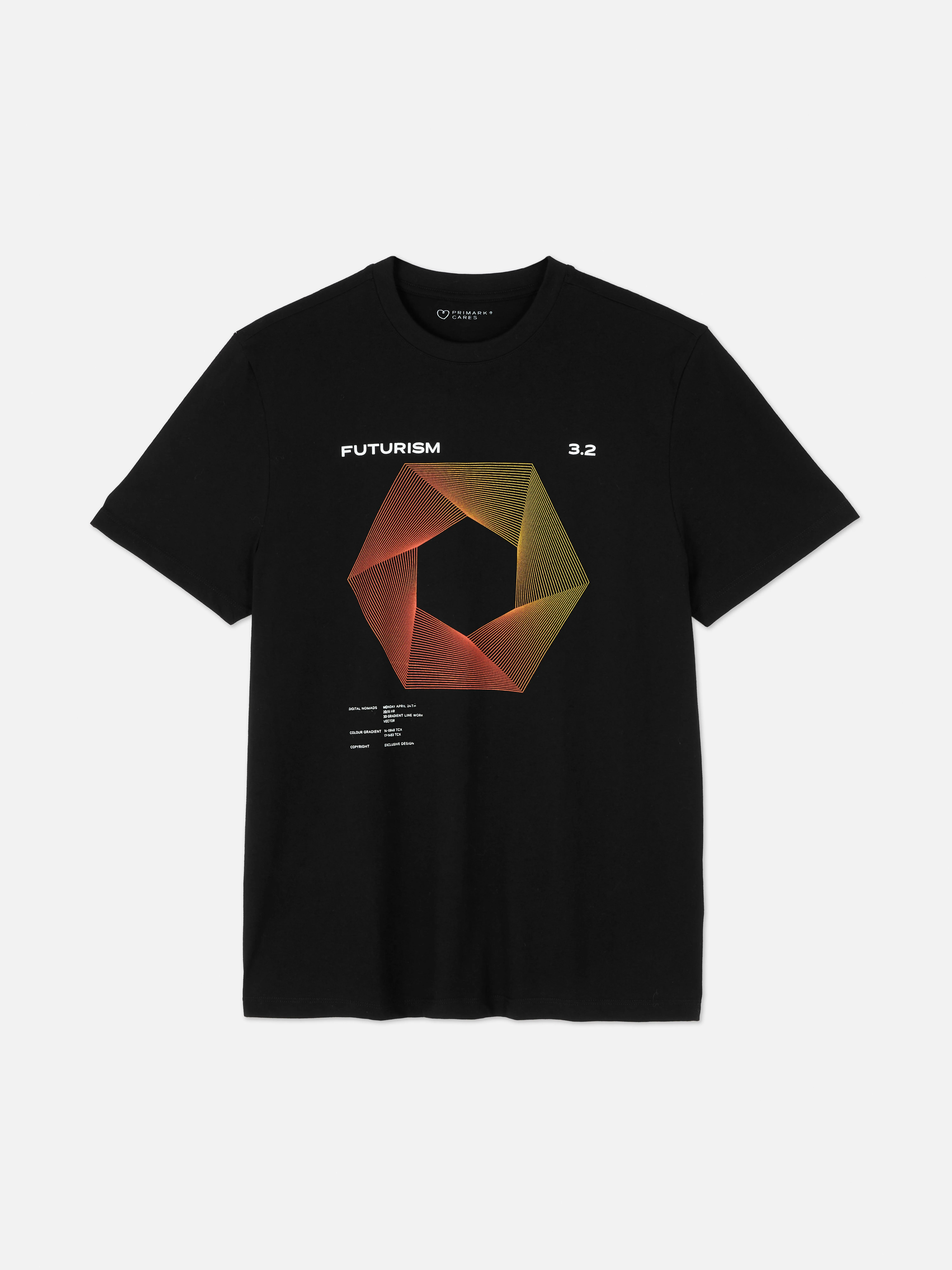 Camiseta con estampado futurista