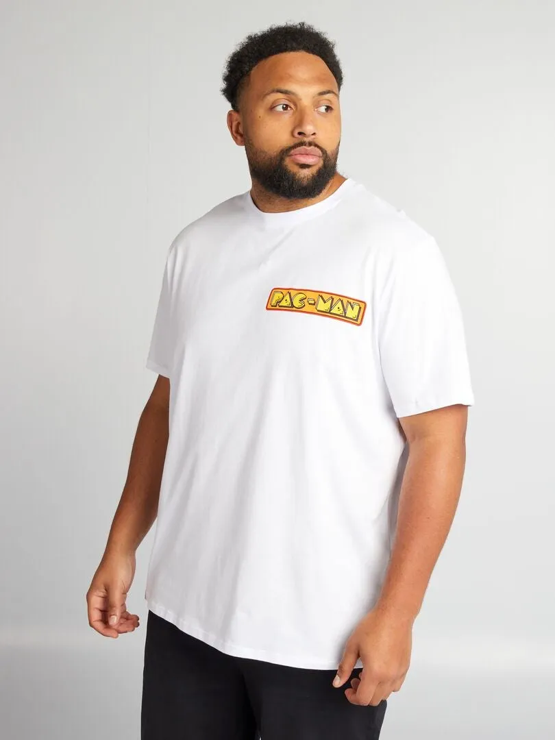 CAMISETA DE CUELLO REDONDO 'PACMAN'  BLANCO
