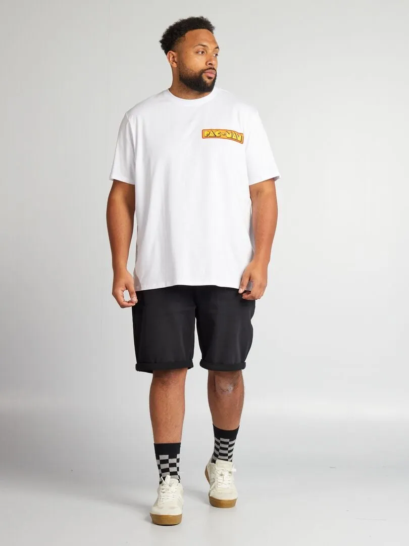 CAMISETA DE CUELLO REDONDO 'PACMAN'  BLANCO