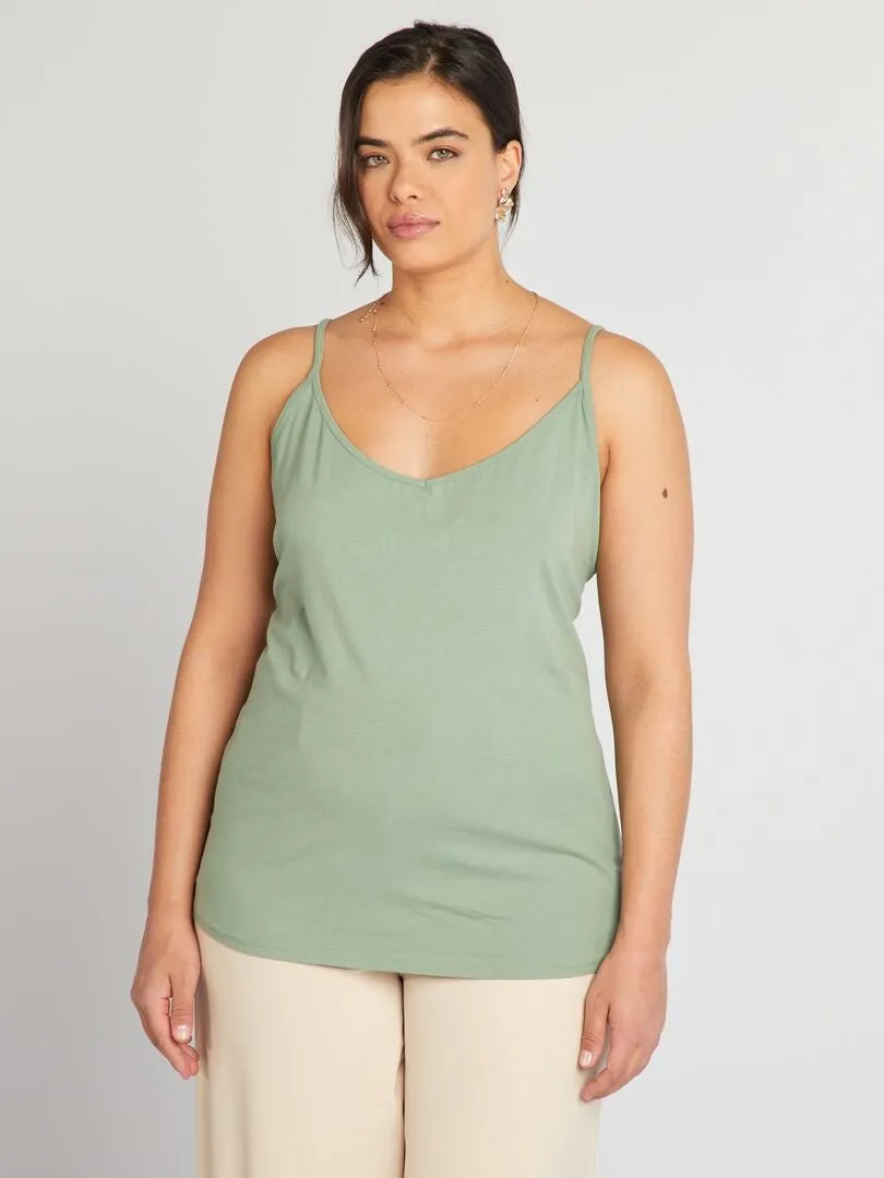 CAMISETA DE TIRANTES FINOS  VERDE