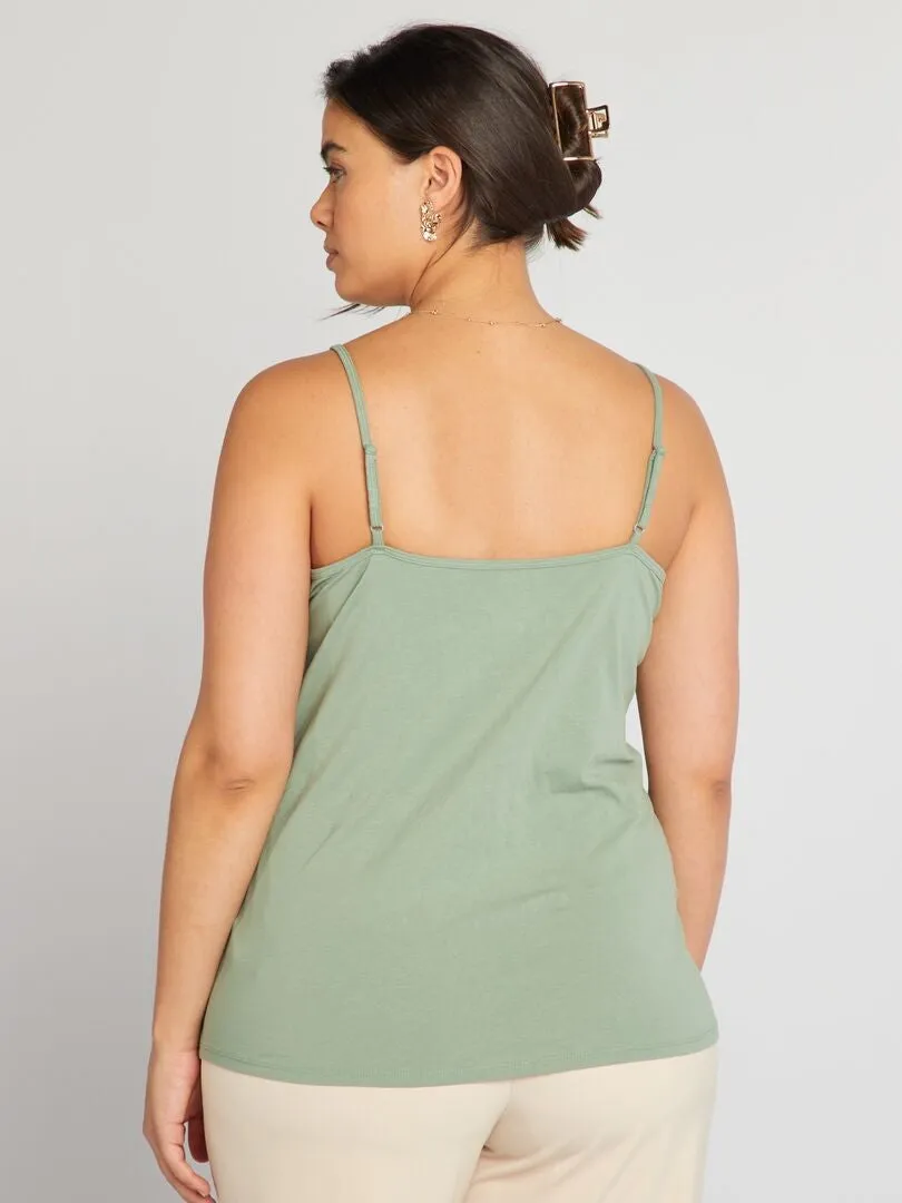 CAMISETA DE TIRANTES FINOS  VERDE