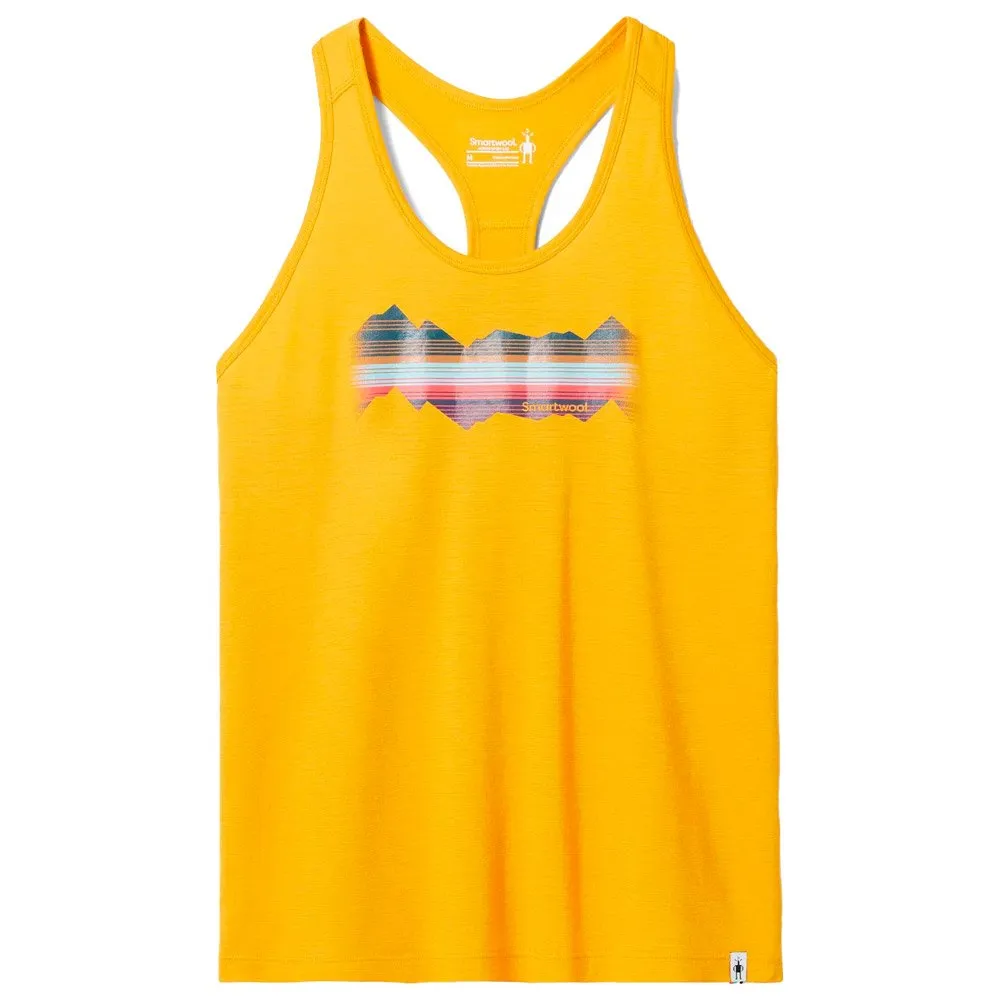 Camiseta de trekking Smartwool Mountain Horizon Graphic Tank W Honey Gold